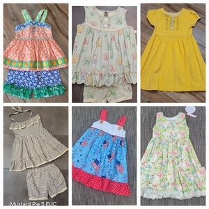 Matilda Jane Kids Dress Set - Floral, Stripes, and Polka Dots